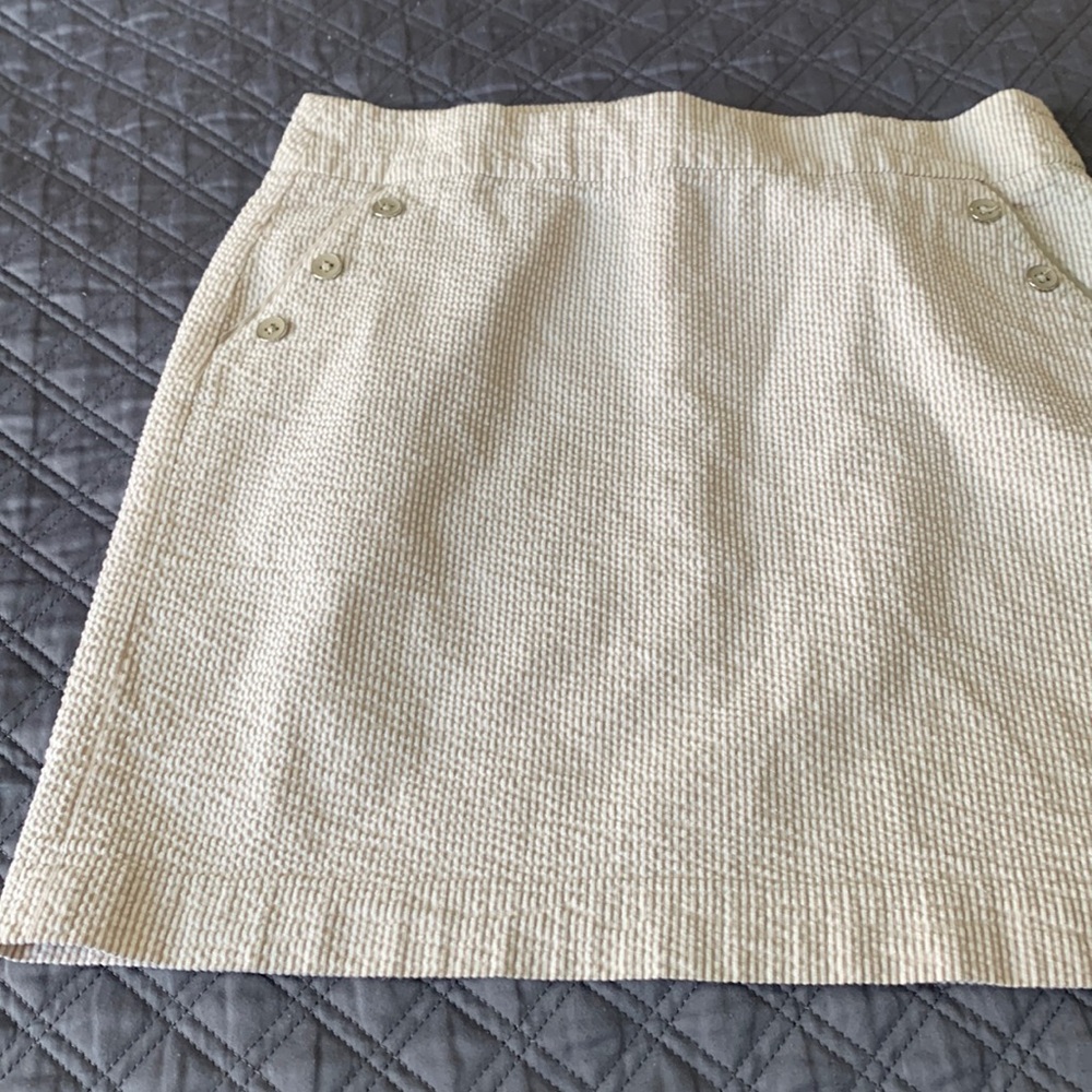 Summer skirt size 10 tan & white stripes
